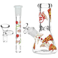 Load image into Gallery viewer, Pulsar Pizza Design Glass Beaker Water Pipe by Smoke Drop - view 3 | Buddy Brandz
