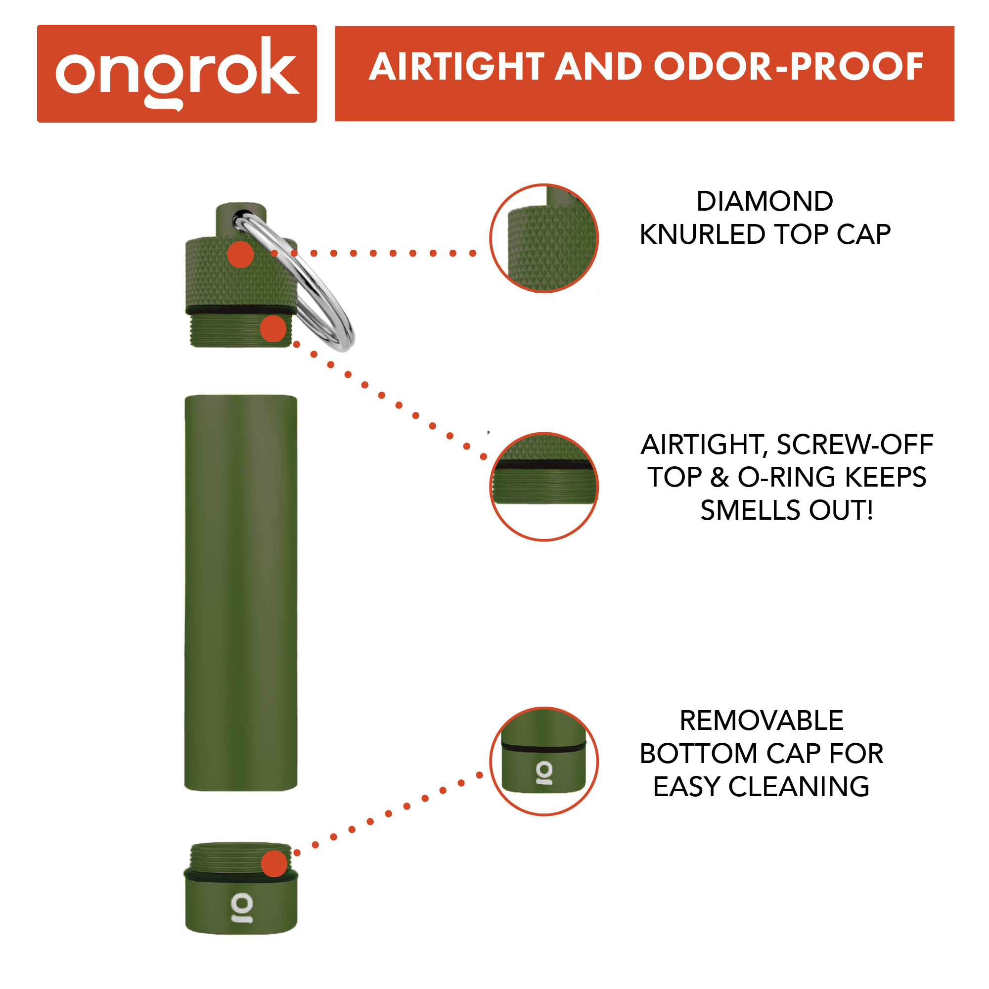 Ongrok Aluminum Storage Keychain by Smoke Drop - view 15 | Buddy Brandz