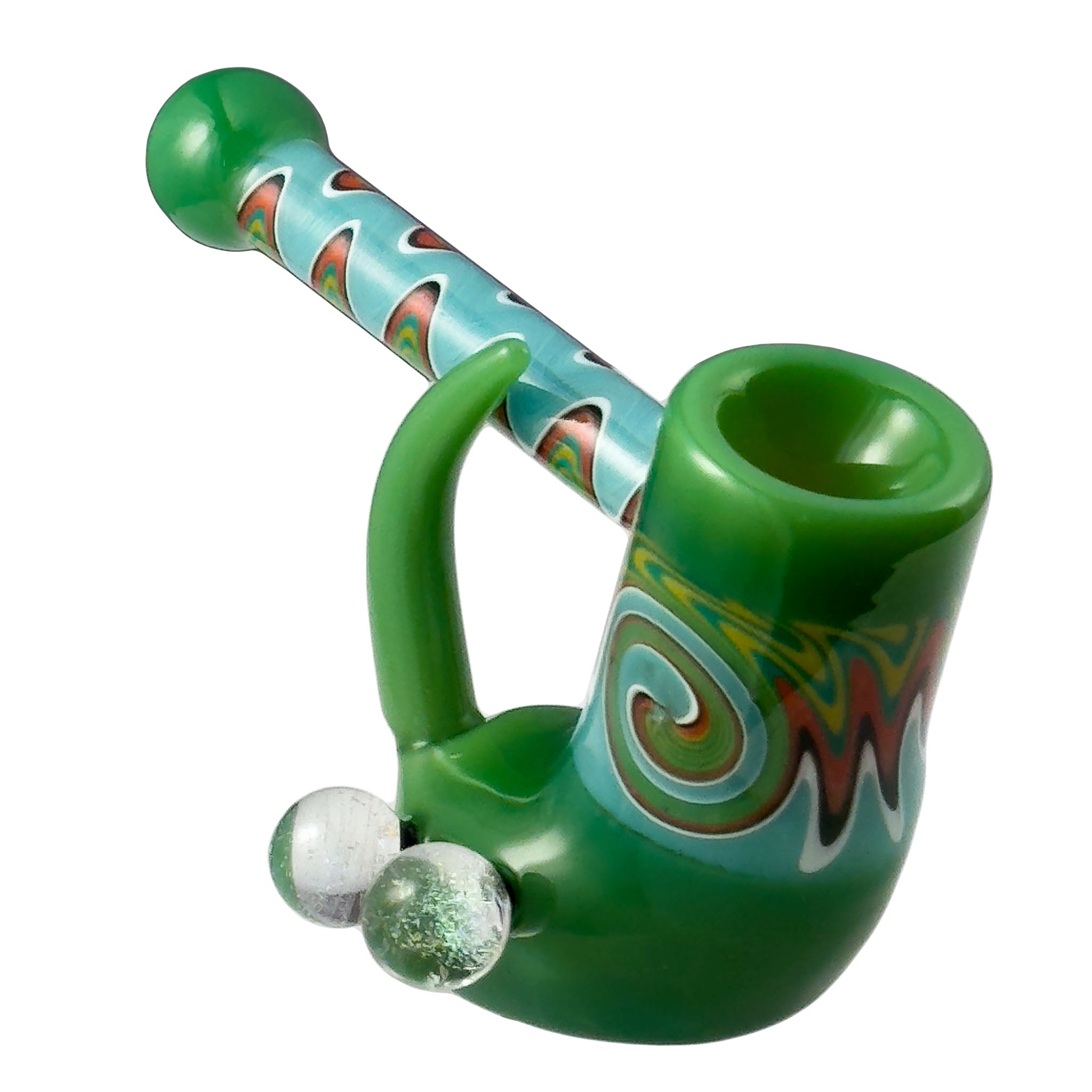 Crush Fang Dual Galaxy Marbles Bubbler Pipe by Smoke Drop - view 4 | Buddy Brandz