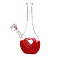Load image into Gallery viewer, Pulsar Valentines Heart Vase Glass Water Pipe - 8.25" / 14mm F by Smoke Drop - view 2 | Buddy Brandz
