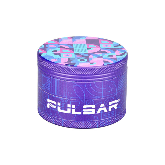 Pulsar Design Series Grinder with Side Art - Candy Floss / 4pc / 2.5" by Smoke Drop | Buddy Brandz | Buddy Brandz
