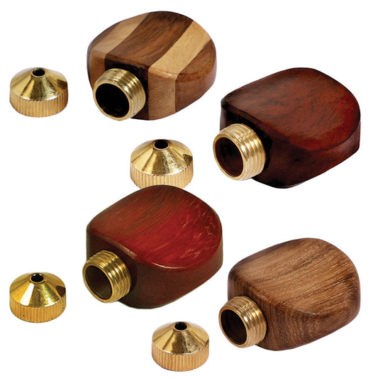 Wood Smoking Stone w/ Brass Chamber by Smoke Drop | Buddy Brandz | Buddy Brandz