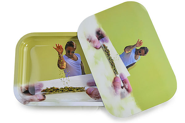 3D Holographic Metal Rolling Tray w/ Magnetic Lid (Design 19) by BDD Wholesale | Buddy Brandz