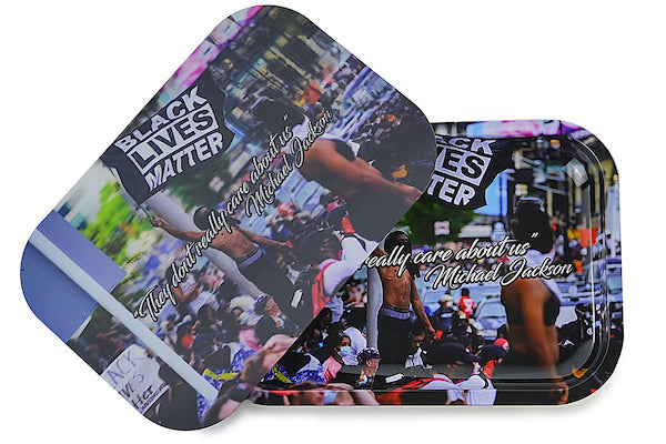 3D Holographic Metal Rolling Tray w/ Magnetic Lid (Design 22) by BDD Wholesale | Buddy Brandz