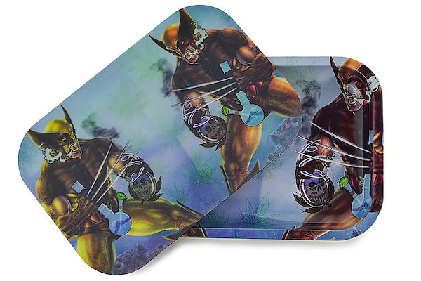 3D Holographic Metal Rolling Tray w/ Magnetic Lid (Design 30) by BDD Wholesale | Buddy Brandz