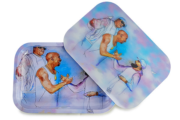 3D Holographic Metal Rolling Tray w/ Magnetic Lid (Design 5) by BDD Wholesale | Buddy Brandz