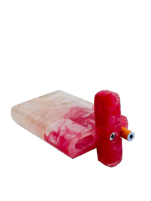 Handmade Acrylic Dugout w/ One Hitter - Red Marble by India Art Collection - view 2 | Buddy Brandz