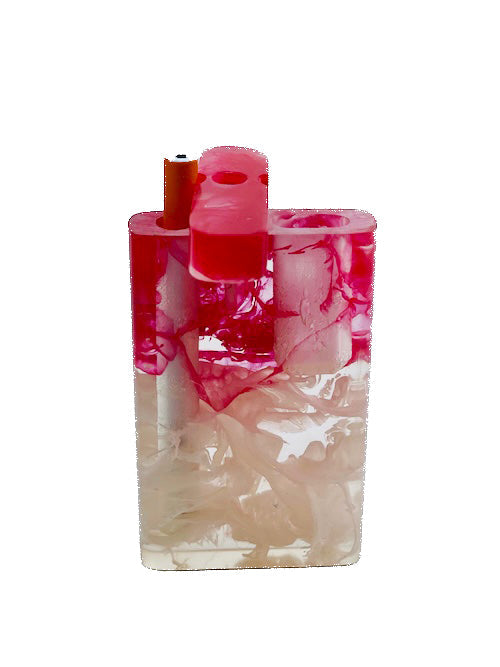 Handmade Acrylic Dugout w/ One Hitter - Red Marble by India Art Collection | Buddy Brandz