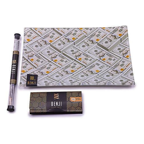 Benji - Shatter-Resistant Glass Tray Kit - $100 Bills by Benji | Buddy Brandz