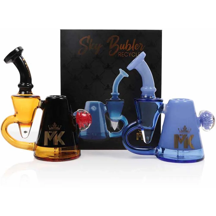 MK Glass Sky Bubbler Recycler by MK Glass - view 10 | Buddy Brandz