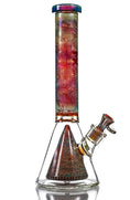 Load image into Gallery viewer, MK Glass Electroplated Engraved Pyramid Art Beaker by MK Glass - view 3 | Buddy Brandz
