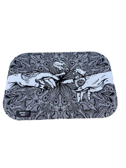 Puff & Pass Metal Tray w/ Magnetic Lid - Gray by Puff & Pass - view 2 | Buddy Brandz - alternate view | Buddy Brandz