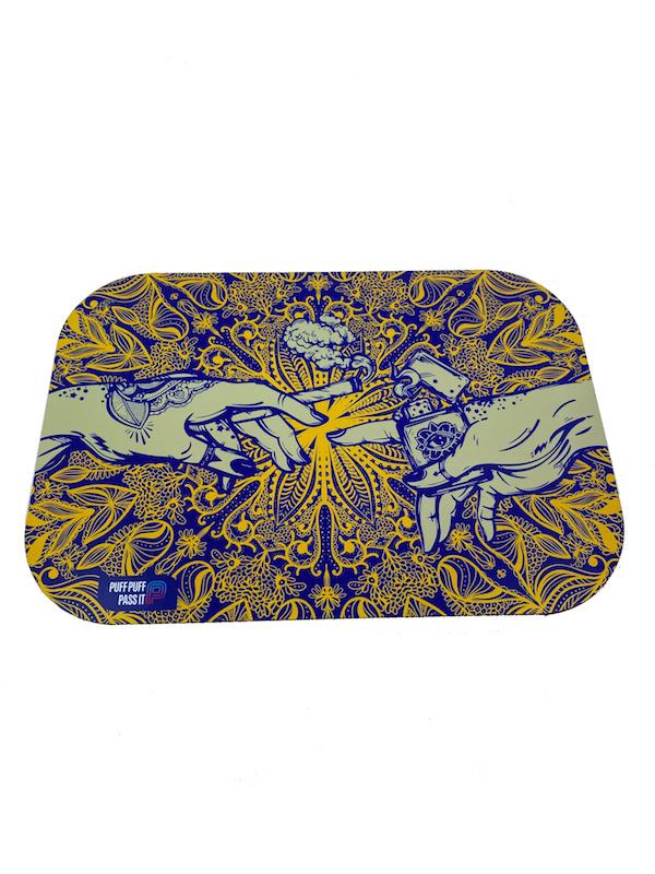 Puff & Pass Metal Tray w/ Magnetic Lid - Orange by Puff & Pass - view 2 | Buddy Brandz