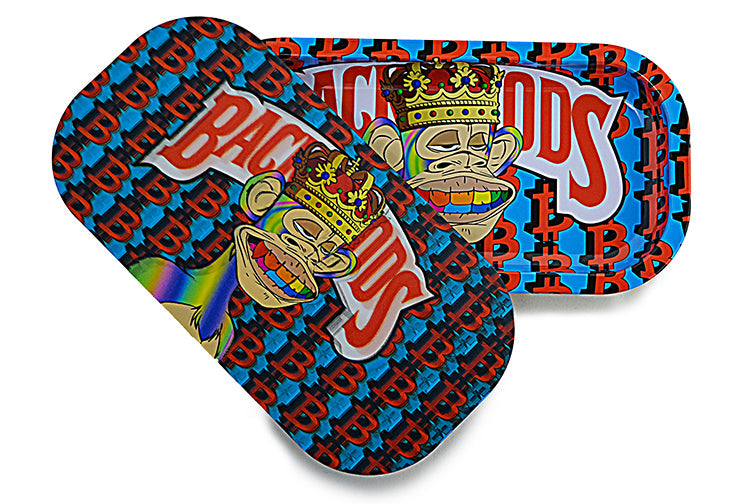 Slim 3D Holographic Metal Rolling Tray w/ Magnetic Lid (S11) by BDD | Buddy Brandz