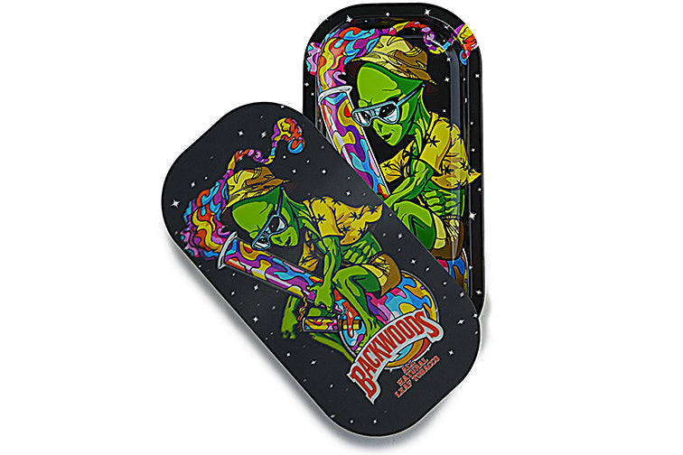 Slim 3D Holographic Metal Rolling Tray w/ Magnetic Lid (S5) by BDD | Buddy Brandz