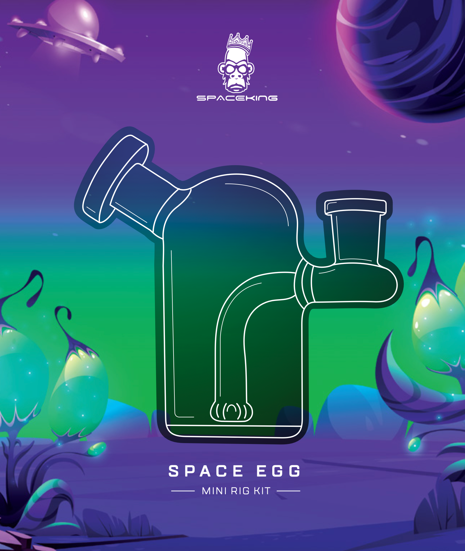 Space King Glass - 'Space Egg' Mini Rig by Space King - view 2 | Buddy Brandz