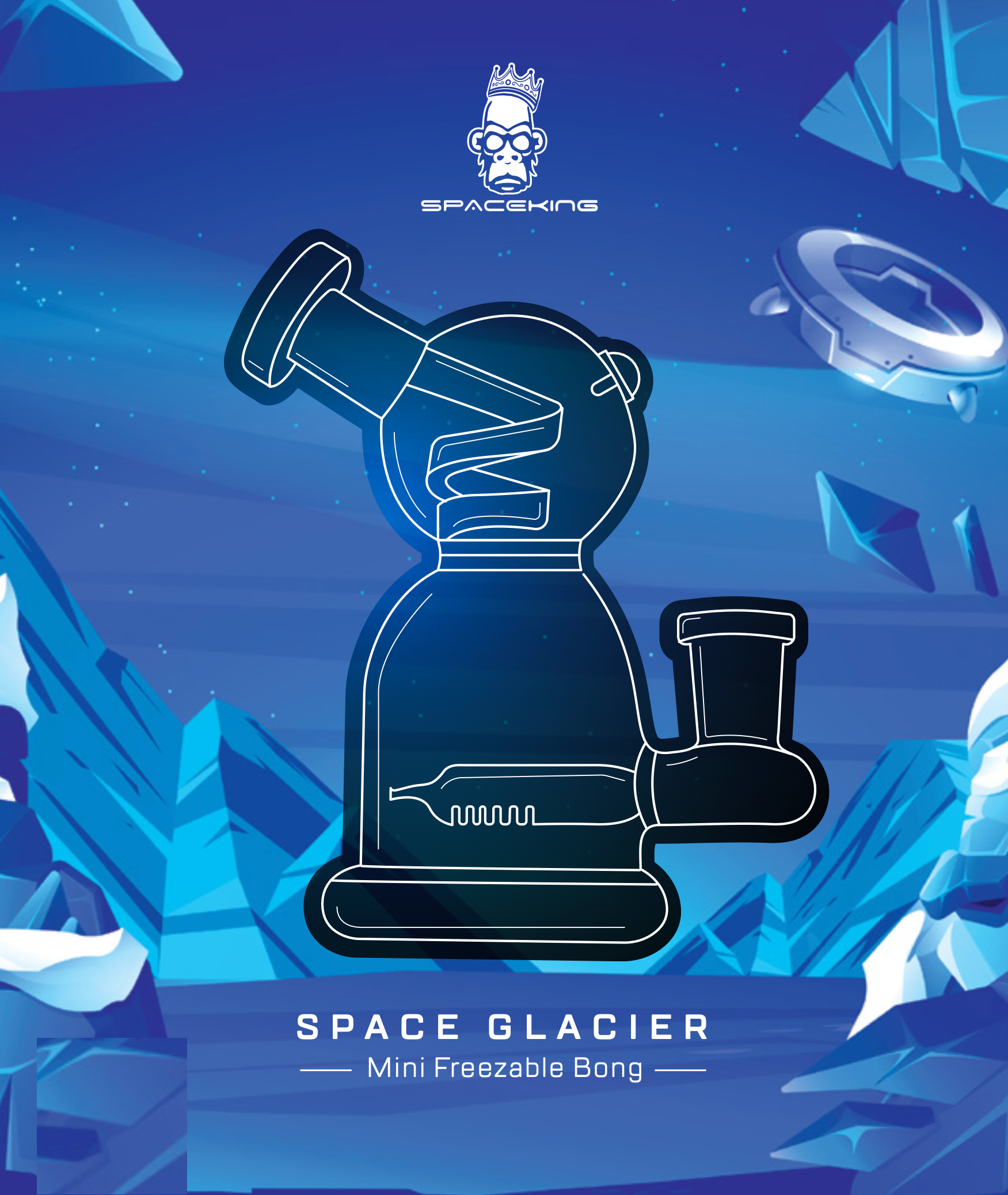 Space King Glass - 'Space Glacier' Freezable Bong by Space King - view 2 | Buddy Brandz