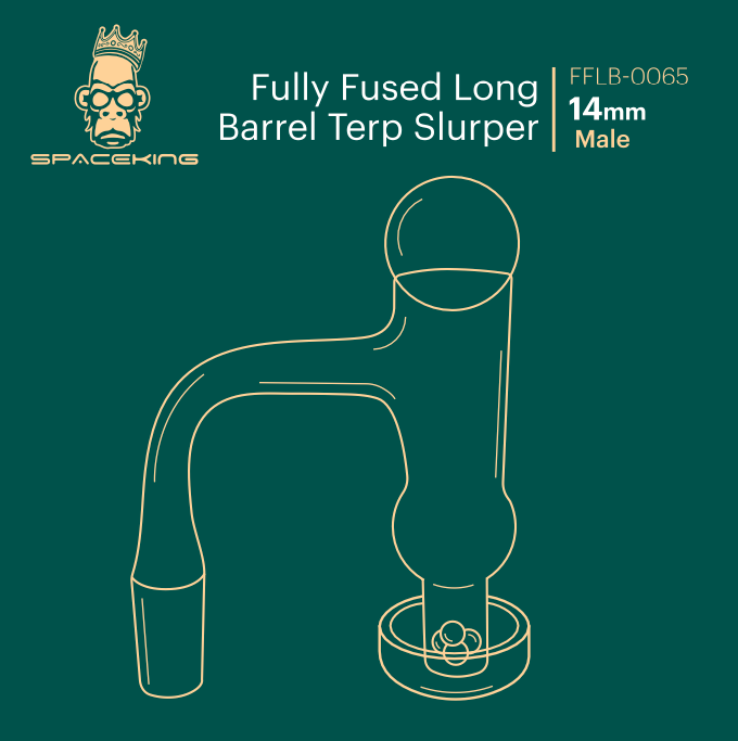 Space King Fully Fused Long Barrel Terp Slurper by Space King - view 4 | Buddy Brandz