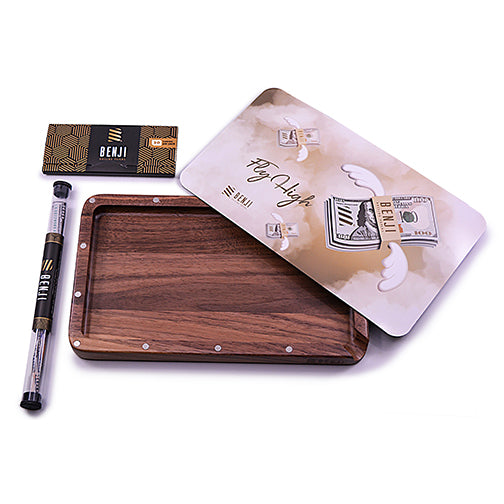 Benji - Walnut Tray w/ Magnetic Lid Kit by Benji - view 5 | Buddy Brandz