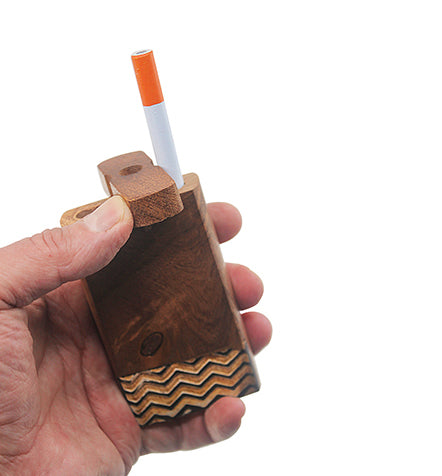 Handmade Wooden Wave Pattern Dugout w/ One Hitter by India Art Collection - view 2 | Buddy Brandz
