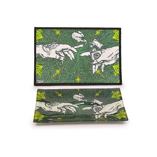 Puff & Pass Moodmat with Matching Glass Tray by Moodmats | Buddy Brandz | Buddy Brandz