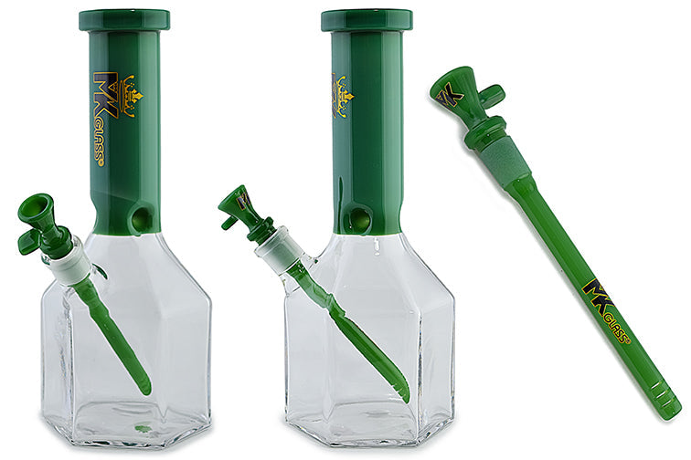 MK Glass Geometric Heaxagon Water Pipe by MK Glass - view 4 | Buddy Brandz