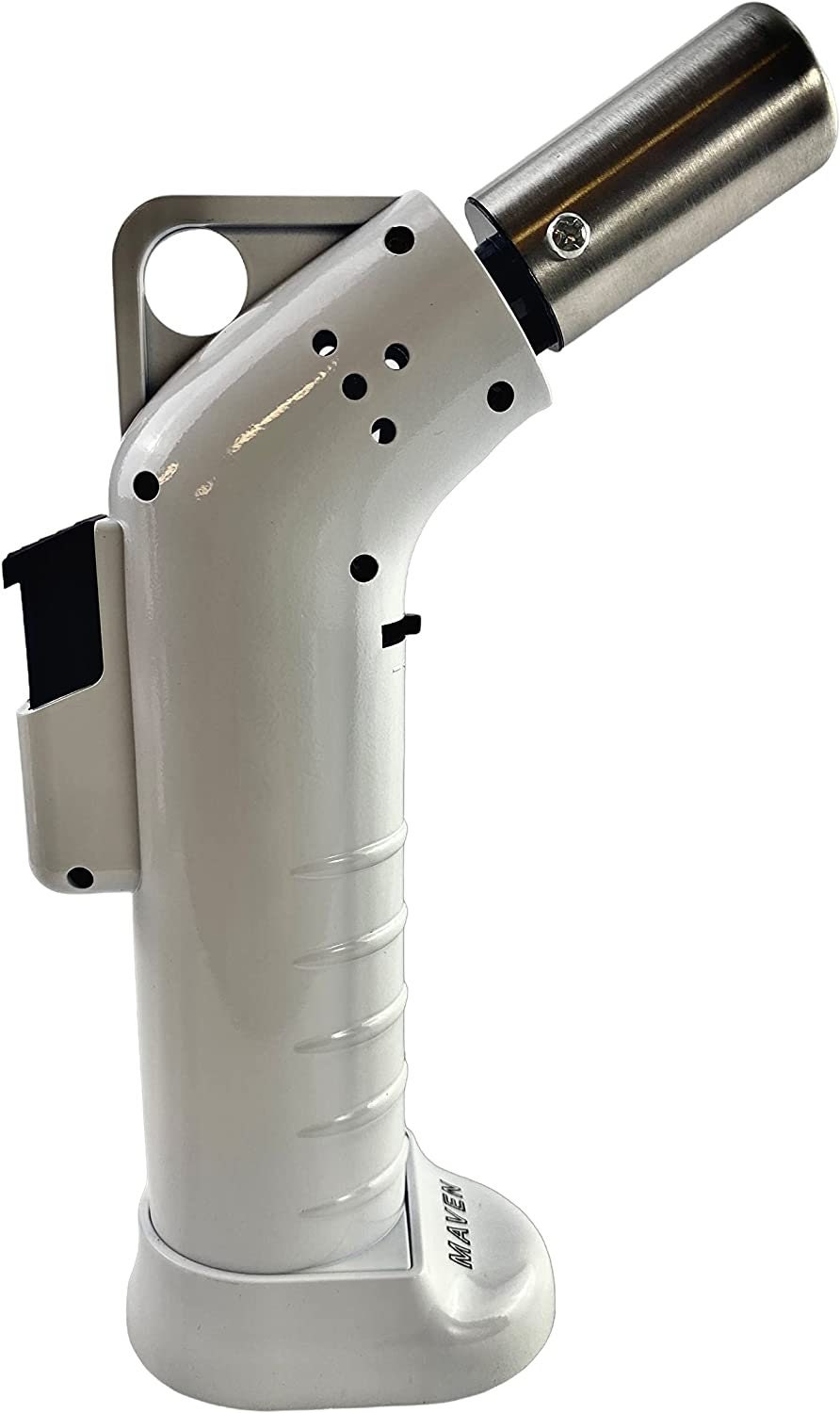 Space King powerful single jet angled flame torch lighter - Smooth Finish - Premium Quality - Adjustable Flame & Lock Function (White) by Etsy - view 3 | Buddy Brandz