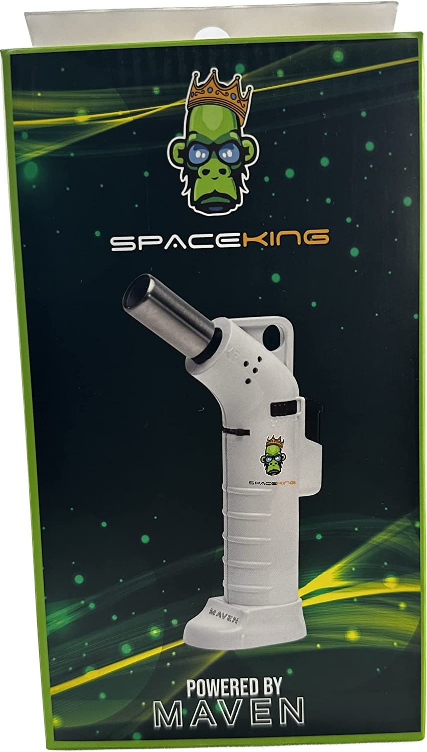 Space King powerful single jet angled flame torch lighter - Smooth Finish - Premium Quality - Adjustable Flame & Lock Function (White) by Etsy - view 4 | Buddy Brandz