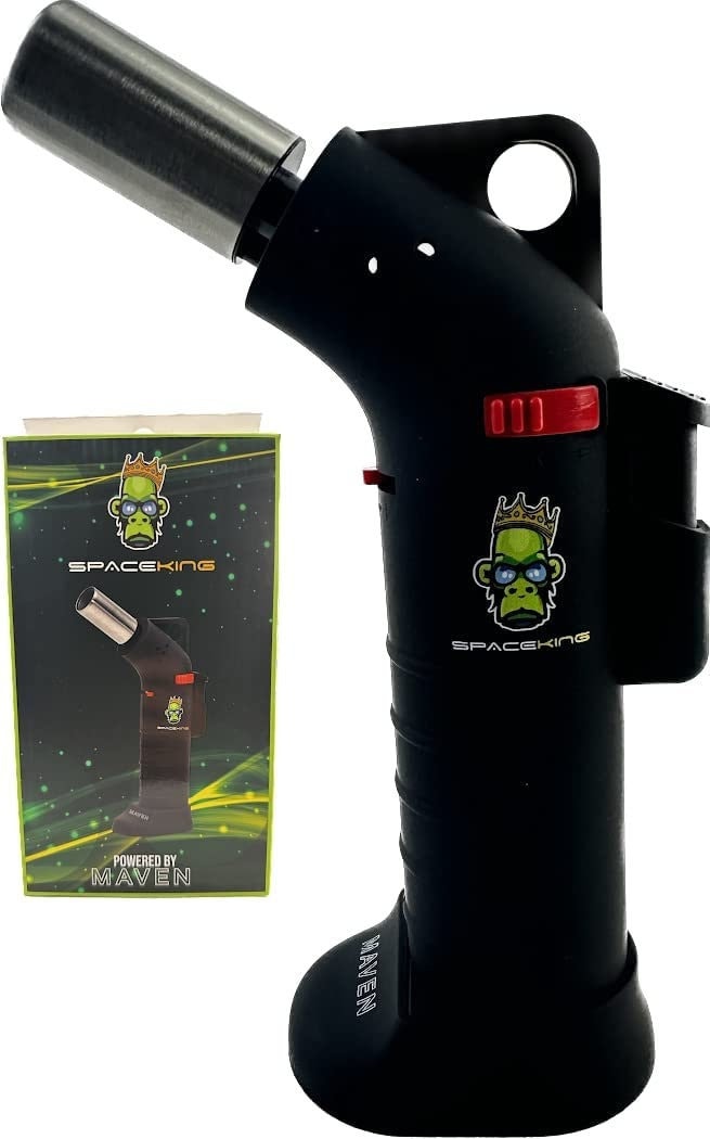 Space King powerful single jet angled flame torch lighter - Smooth Finish - Premium Quality - Adjustable Flame & Lock Function (Black) by Etsy | Buddy Brandz