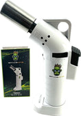 Cargar la imagen en la vista de la galería, Space King powerful single jet angled flame torch lighter - Smooth Finish - Premium Quality - Adjustable Flame & Lock Function (White) by Etsy | Buddy Brandz
