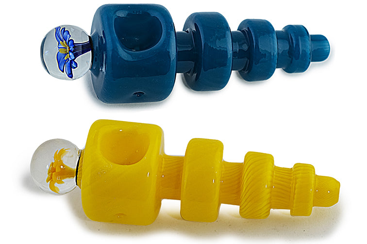 3D Flower Glass Marble Pipe by FC | Buddy Brandz