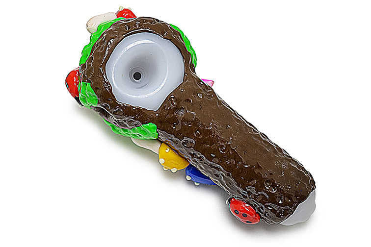 Clay Ladybug Mushroom Crystals Handpipe by FC - view 3 | Buddy Brandz
