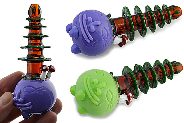 Mushroom Pine Tree Glass Pipe by FC - view 7 | Buddy Brandz