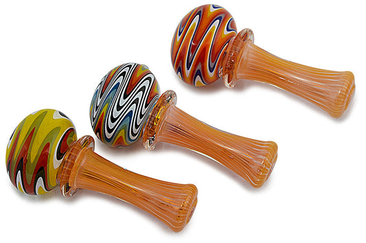 Silver & Gold Fumed Glass Pipe by FC - view 2 | Buddy Brandz - alternate view | Buddy Brandz