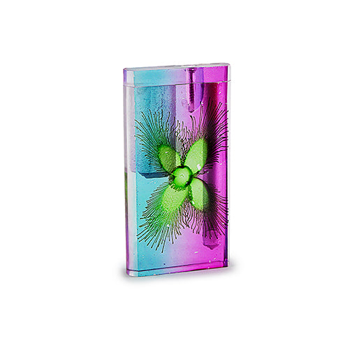 Handmade Acrylic Dugout w/ One Hitter - Rainbow Flower by India Art Collection - view 3 | Buddy Brandz