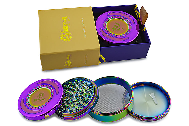 Shredder - Oversized Rainbow Grinder (4")(100mm) by Shredder | Buddy Brandz