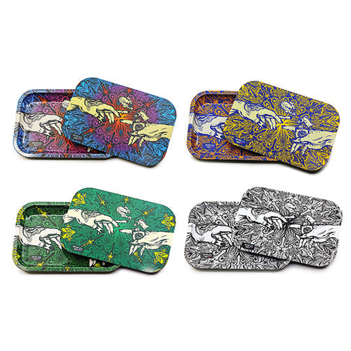 Puff & Pass Metal Tray w/ Magnetic Lid - Green by Puff & Pass - view 3 | Buddy Brandz