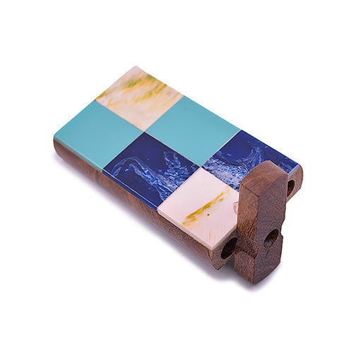 Handmade Wooden Dugout w/ One Hitter - Blue Squared by India Art Collection | Buddy Brandz