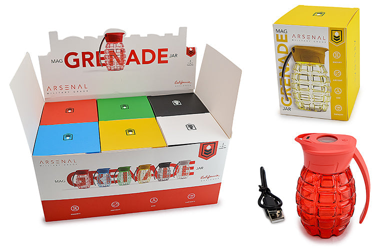 Grenade Magnifying Glass Jar with LED by BDD Wholesale - view 7 | Buddy Brandz
