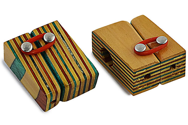Rainbow Laminated Square Flip Wood Pipe by Nobilis | Buddy Brandz