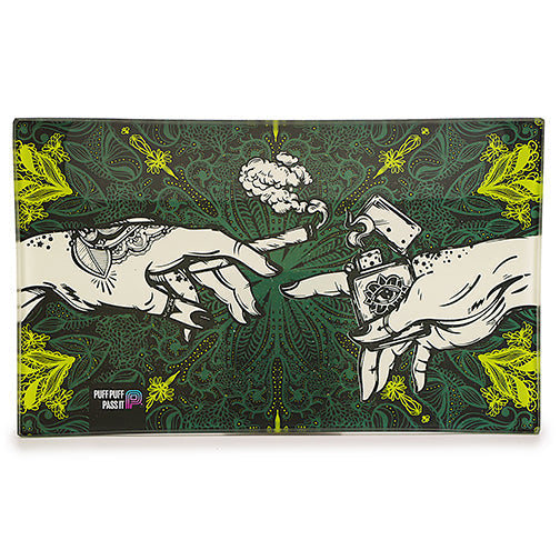 Puff & Pass Glass Tray - Green by Puff & Pass | Buddy Brandz