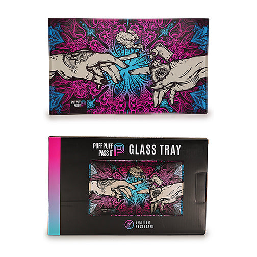 Puff & Pass Glass Tray - Pink by Puff & Pass - view 3 | Buddy Brandz