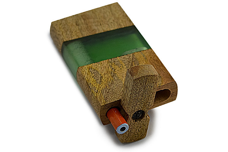 Handmade Wood &amp; Acrylic Dugout w/ One Hitter - Green by India Art Collection | Buddy Brandz