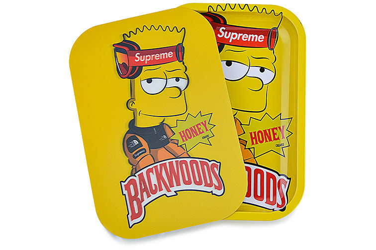 3D Holographic Metal Rolling Tray w/ Magnetic Lid (Design B34) by BDD Wholesale | Buddy Brandz