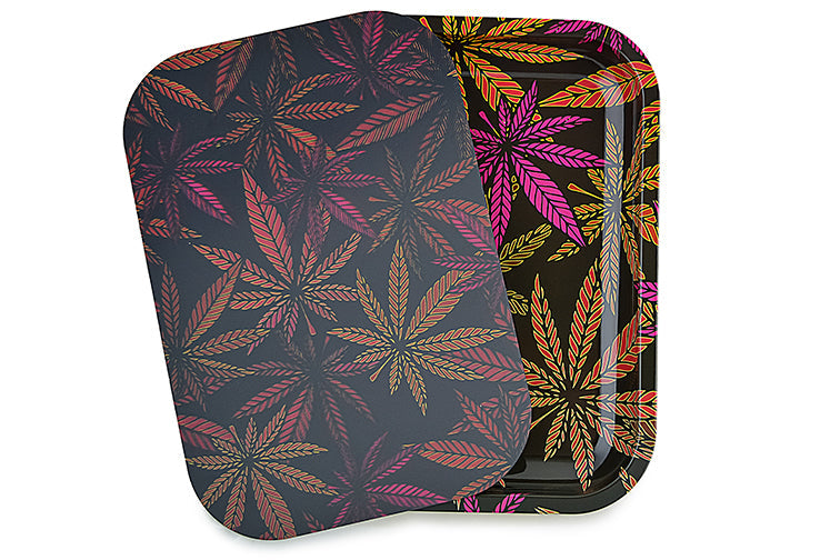 3D Holographic Metal Rolling Tray w/ Magnetic Lid (Design B4) by BDD Wholesale | Buddy Brandz