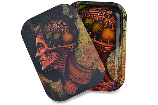 3D Holographic Metal Rolling Tray w/ Magnetic Lid (Design B38) by BDD Wholesale | Buddy Brandz | Buddy Brandz