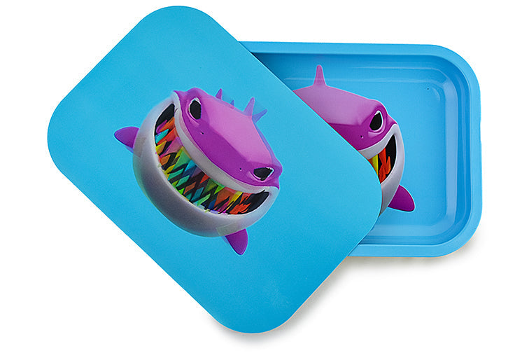 3D Holographic Metal Rolling Tray w/ Magnetic Lid (Design B11) by BDD Wholesale | Buddy Brandz