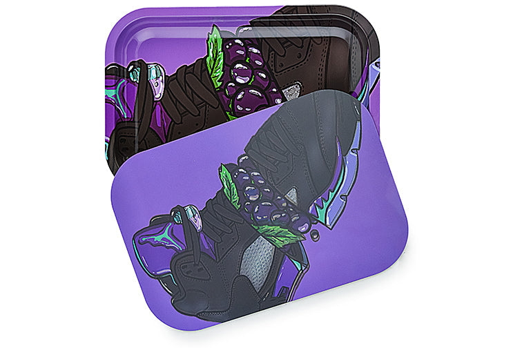 3D Holographic Metal Rolling Tray w/ Magnetic Lid (Design B10) by BDD Wholesale | Buddy Brandz