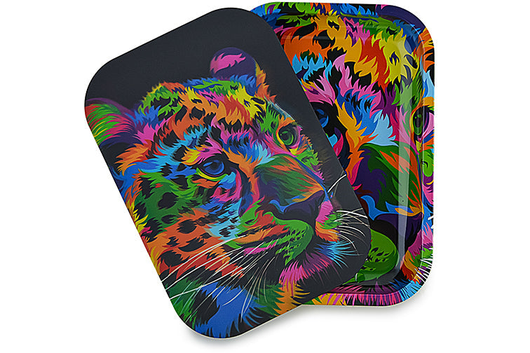 3D Holographic Metal Rolling Tray w/ Magnetic Lid (Design B45) by BDD Wholesale | Buddy Brandz