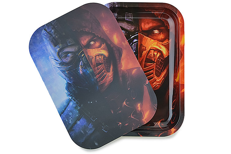 3D Holographic Metal Rolling Tray w/ Magnetic Lid (Design B46) by BDD Wholesale | Buddy Brandz